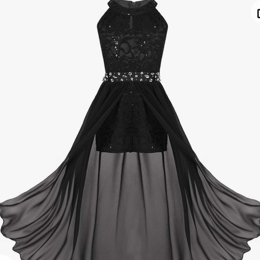 iEFiEL Junior Big Girls High Neck Long Gowns Maxi Romper